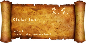 Kluka Ida névjegykártya