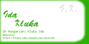 ida kluka business card